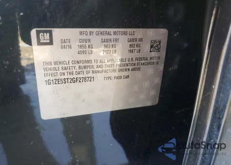 2016 Chevrolet Malibu Lt from USA, damaged, VIN 1G1ZE5ST2GF278721